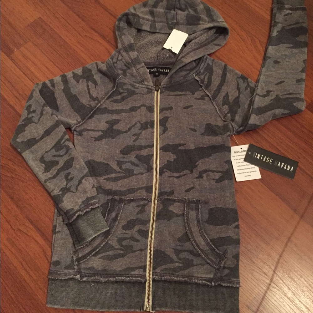 Youth zip up with tags